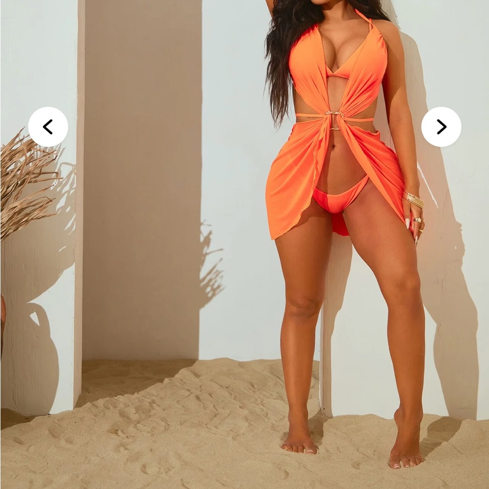 New Fashion Nova Orange Cover Up 🧡 - Picture 3 of 4
